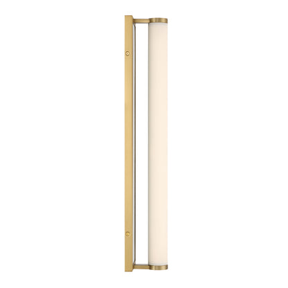 Stratum Integrated LED 24in Vanity in Brushed Champagne Brass with Persian Green Marble - - Golden Lighting