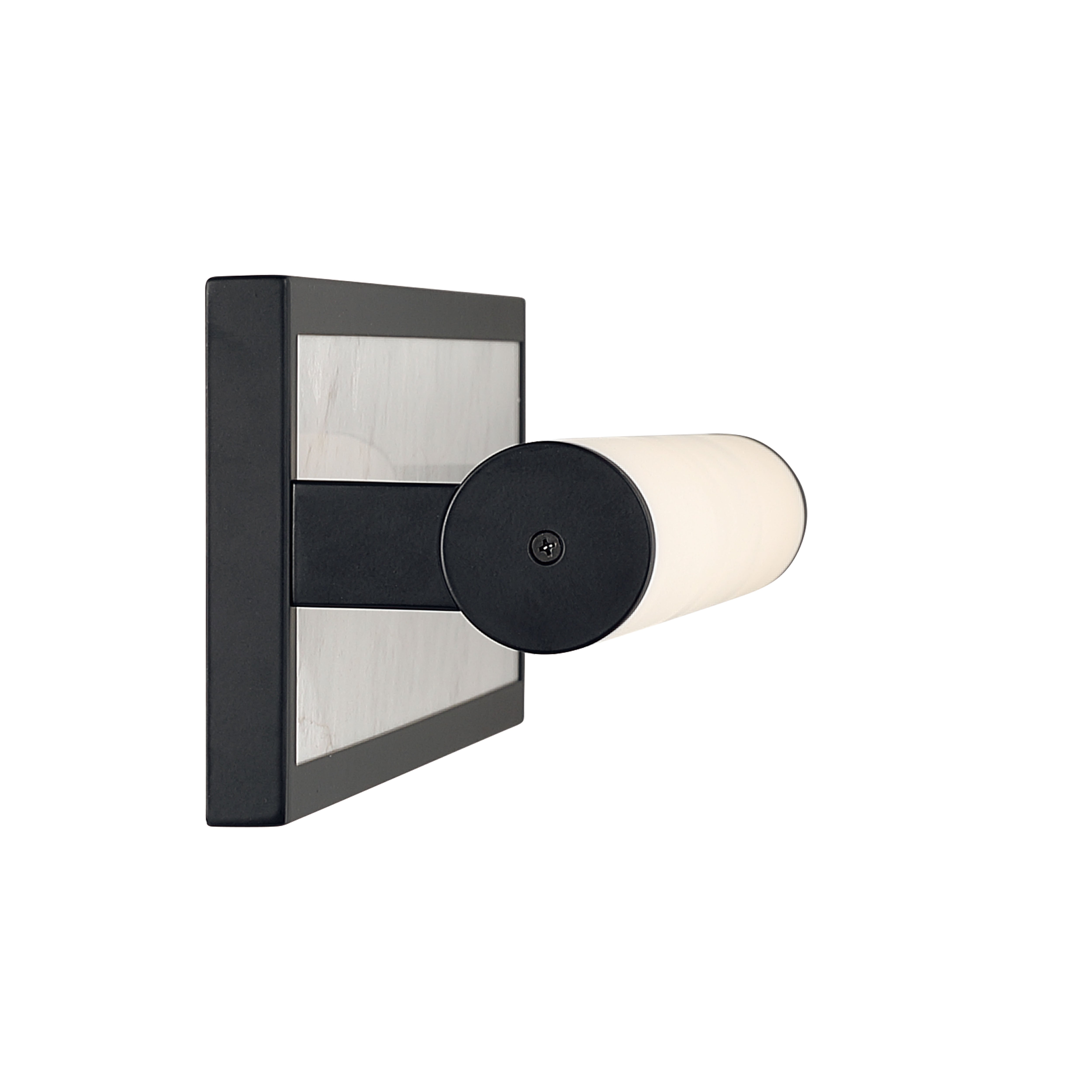 Stratum Integrated LED 24in Vanity in Matte Black with Jazz White Marble - - Golden Lighting