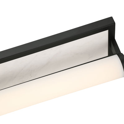 Stratum Integrated LED 24in Vanity in Matte Black with Jazz White Marble - - Golden Lighting