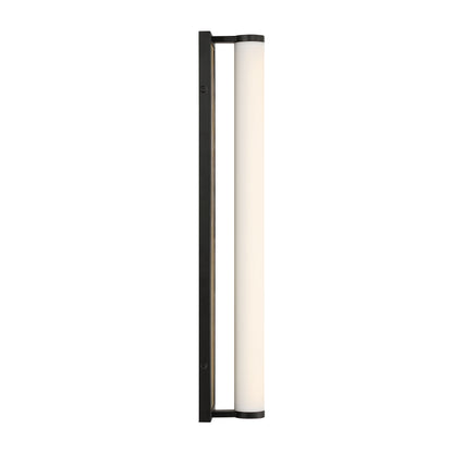 Stratum Integrated LED 24in Vanity in Matte Black with Moon Rock Slate - - Golden Lighting