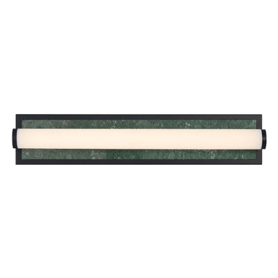 Stratum Integrated LED 24in Vanity in Matte Black with Persian Green Marble - - Golden Lighting