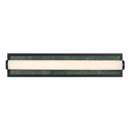 Stratum Integrated LED 24in Vanity in Matte Black with Persian Green Marble - - Golden Lighting