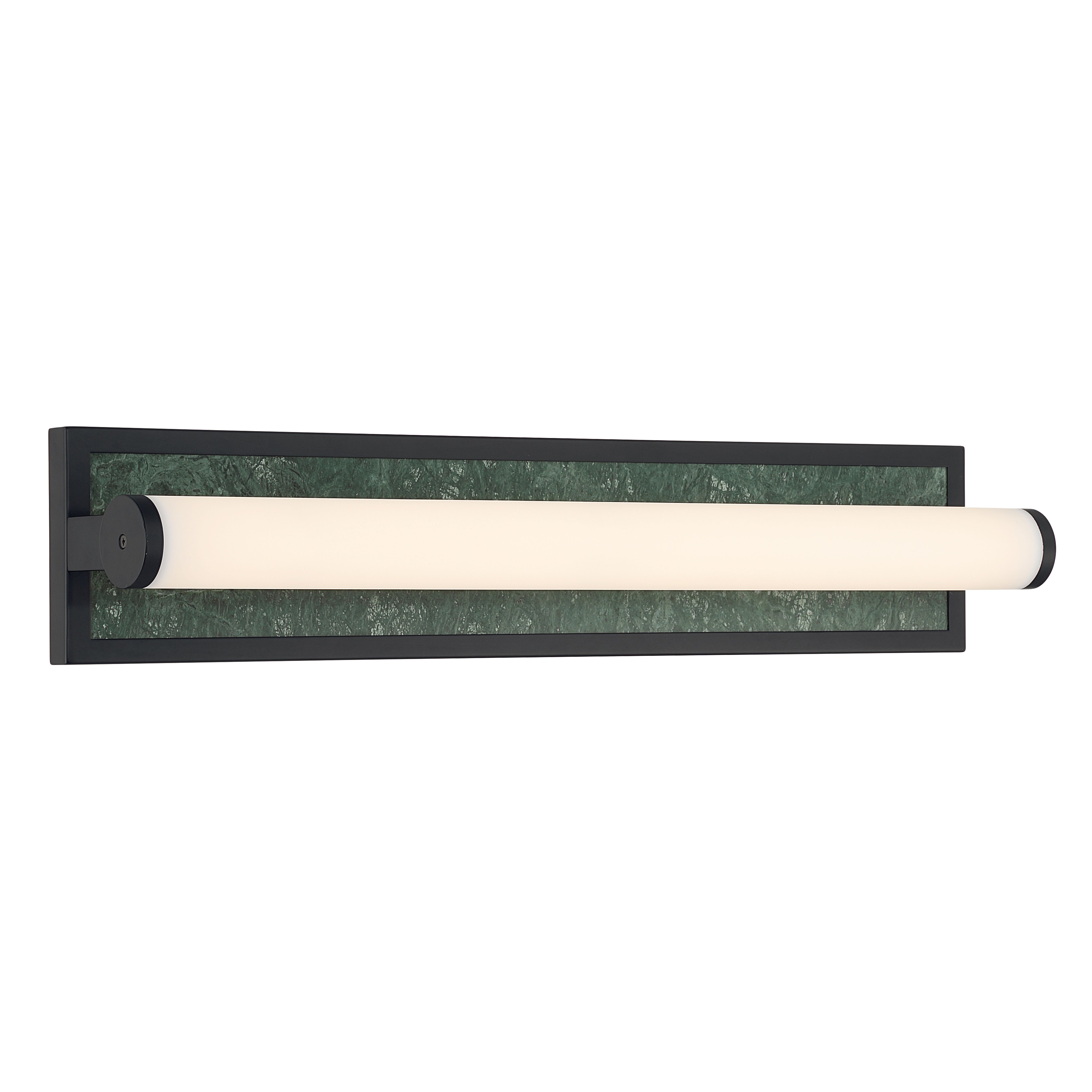 Stratum Integrated LED 24in Vanity in Matte Black with Persian Green Marble - - Golden Lighting