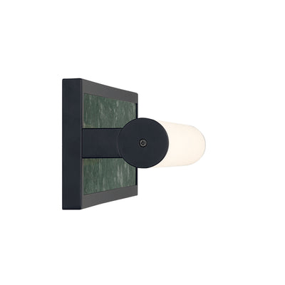 Stratum Integrated LED 24in Vanity in Matte Black with Persian Green Marble - - Golden Lighting