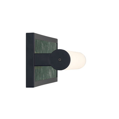 Stratum Integrated LED 24in Vanity in Matte Black with Persian Green Marble - - Golden Lighting
