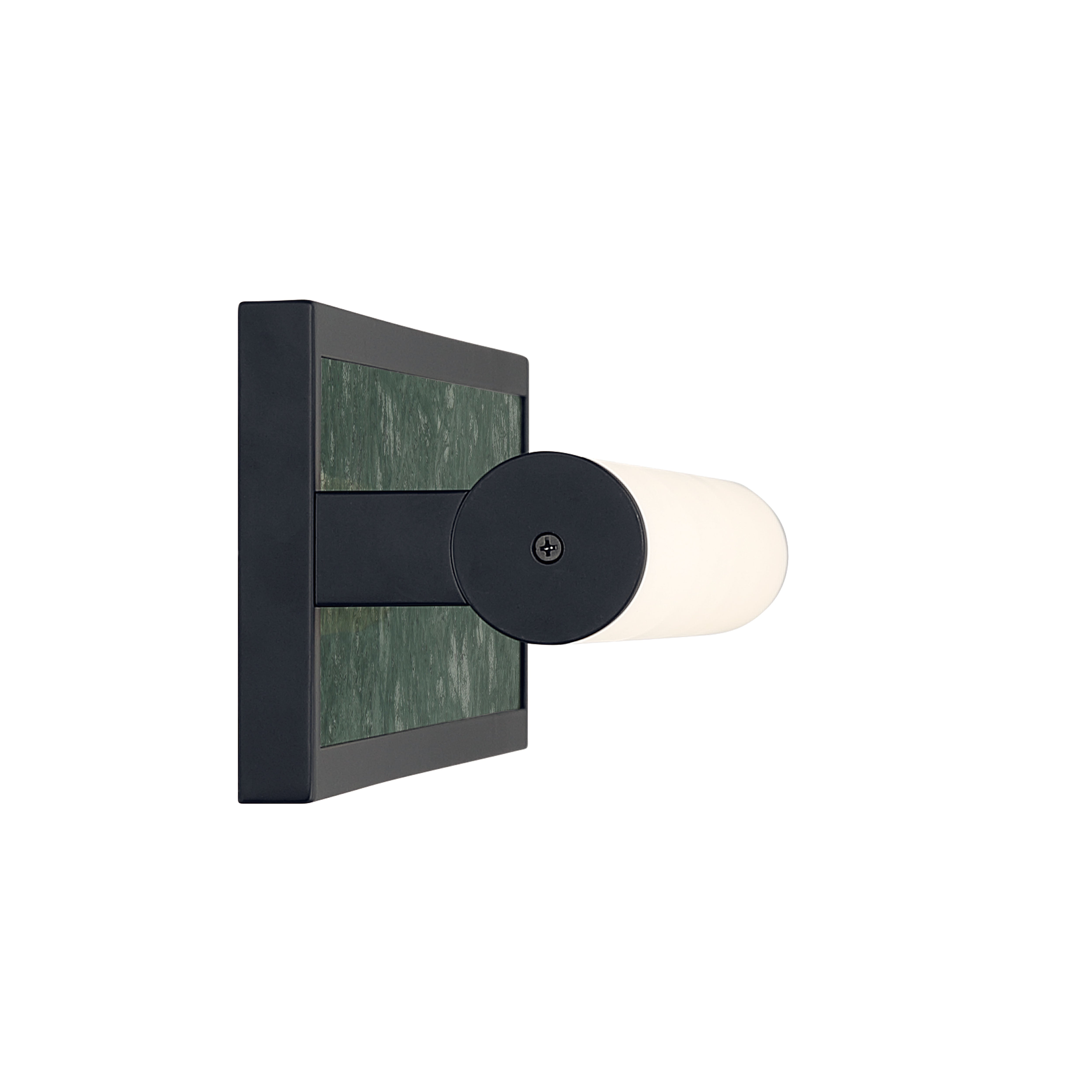 Stratum Integrated LED 24in Vanity in Matte Black with Persian Green Marble - - Golden Lighting