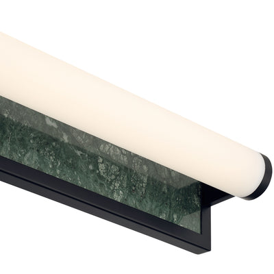 Stratum Integrated LED 24in Vanity in Matte Black with Persian Green Marble - - Golden Lighting