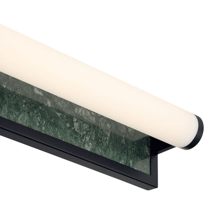 Stratum Integrated LED 24in Vanity in Matte Black with Persian Green Marble - - Golden Lighting