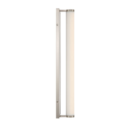 Stratum Integrated LED 24in Vanity in Brushed Nickel with Jazz White Marble - - Golden Lighting