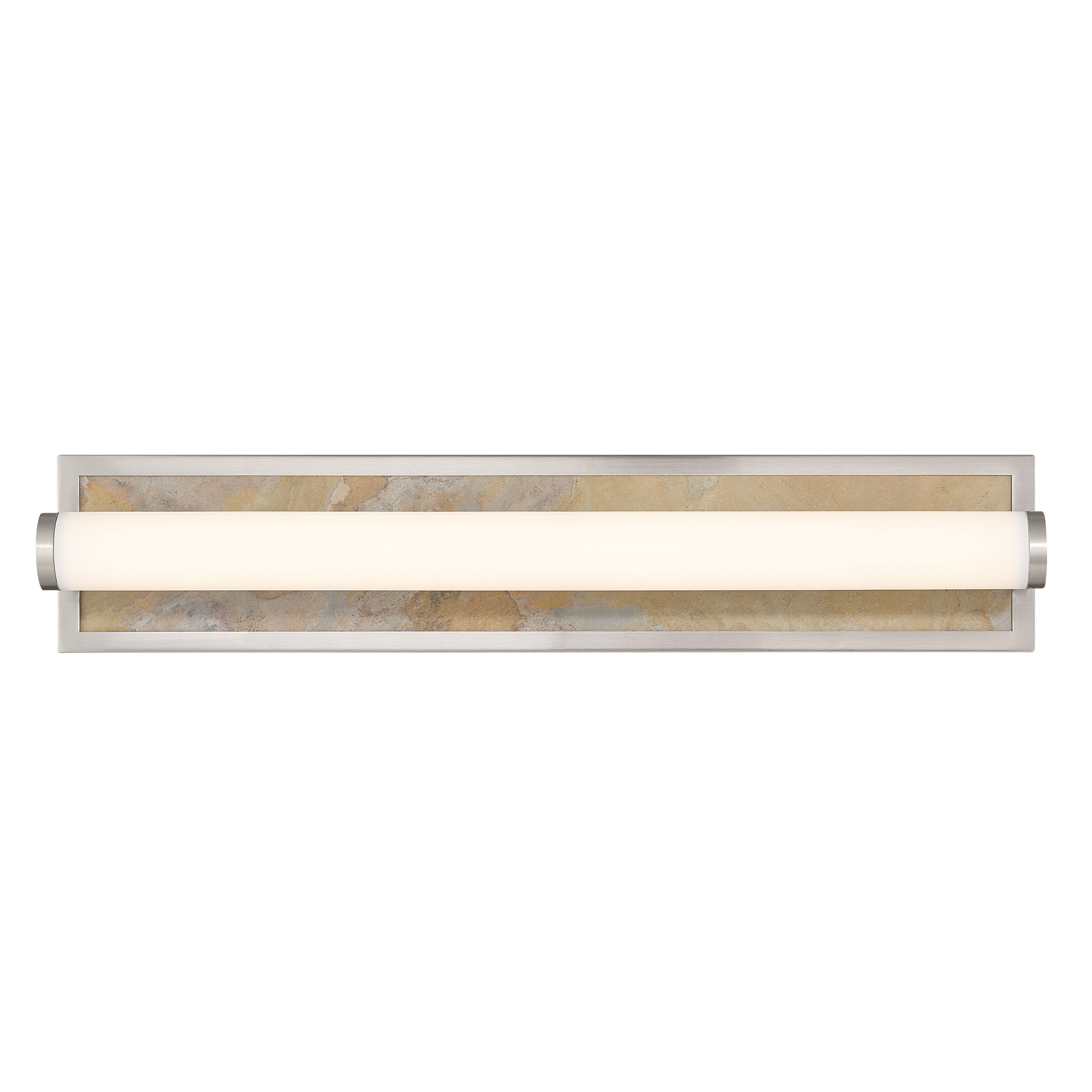 Stratum Integrated LED 24in Vanity in Brushed Nickel with Moon Rock Slate