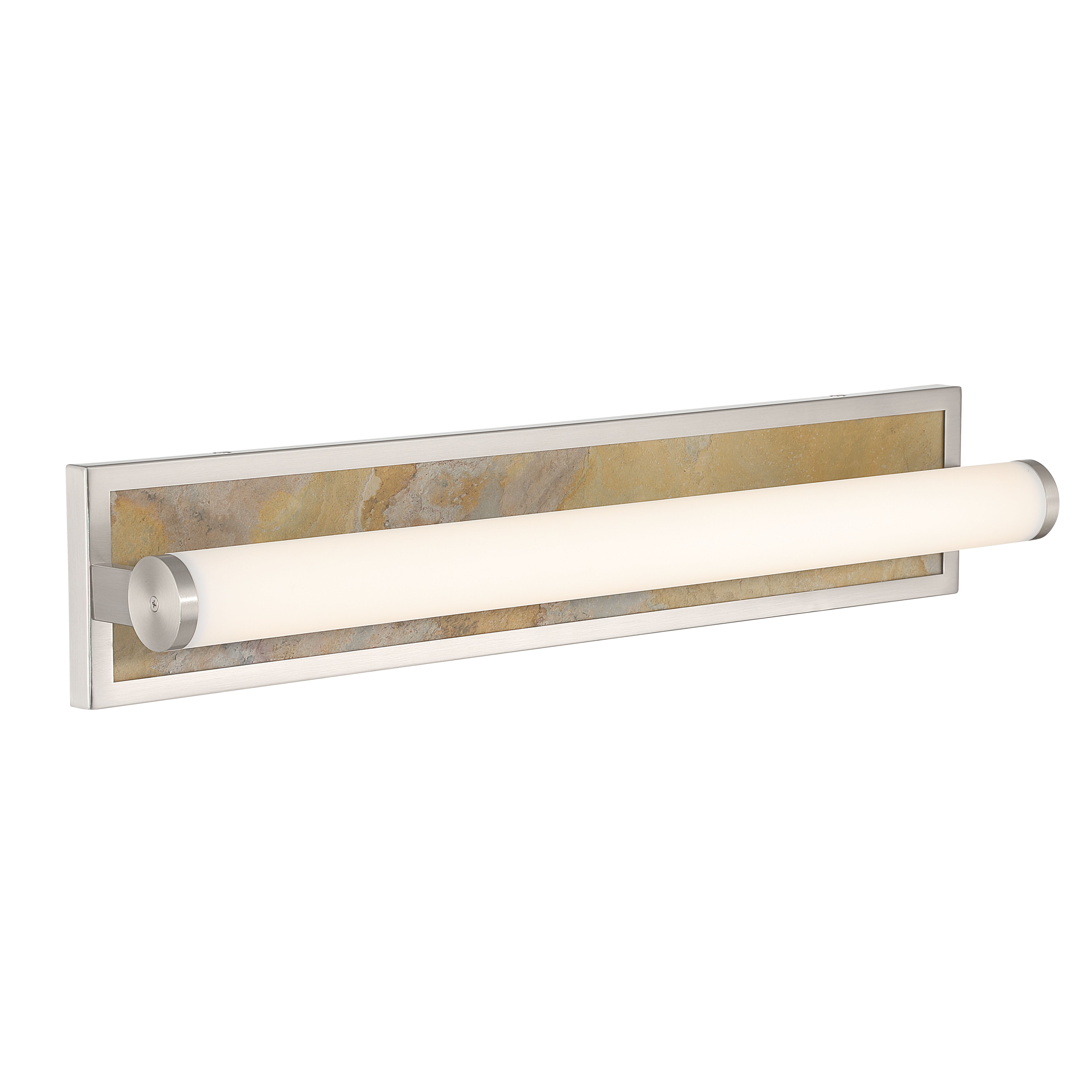 Stratum Integrated LED 24in Vanity in Brushed Nickel with Moon Rock Slate