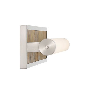 Stratum Integrated LED 24in Vanity in Brushed Nickel with Moon Rock Slate - - Golden Lighting