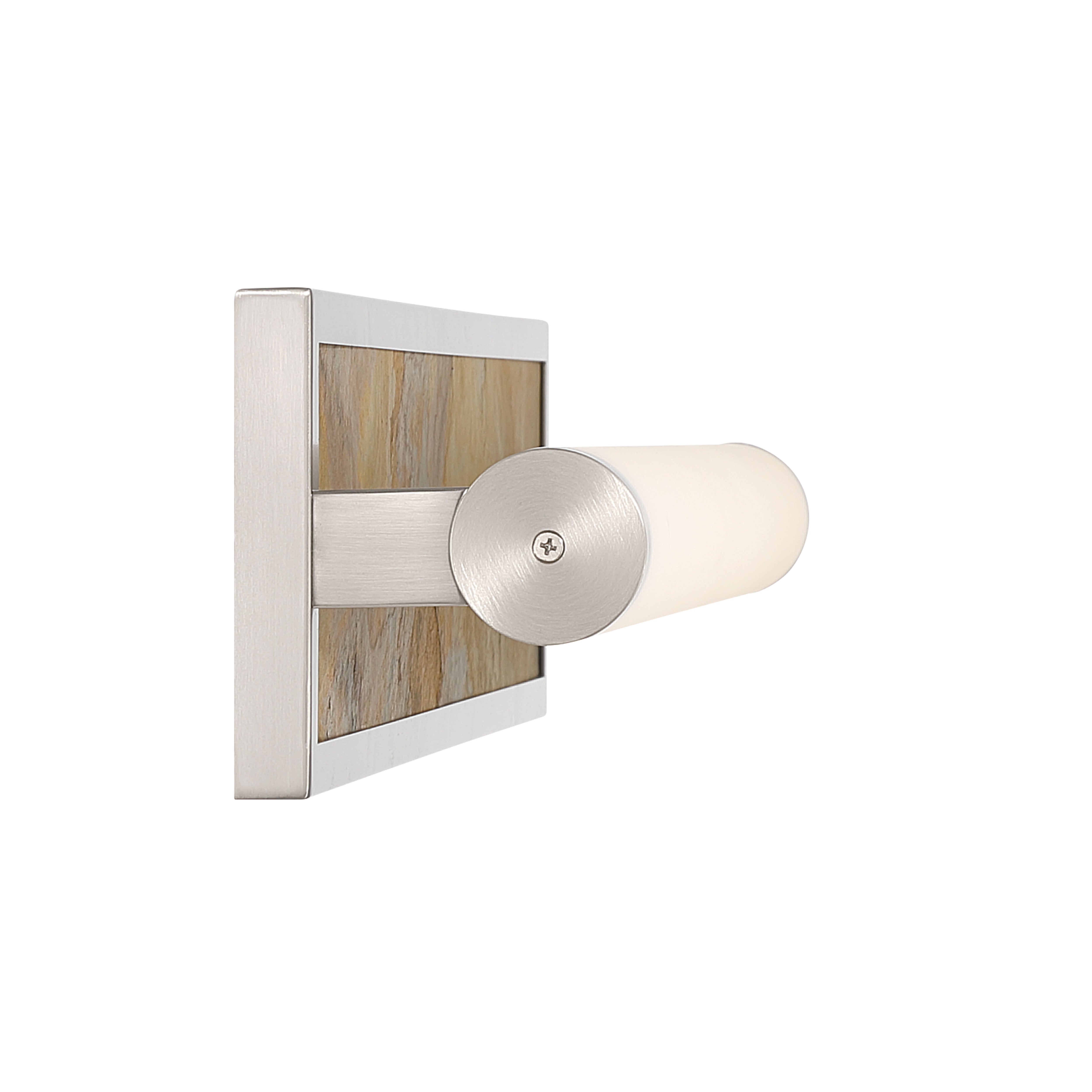Stratum Integrated LED 24in Vanity in Brushed Nickel with Moon Rock Slate - - Golden Lighting