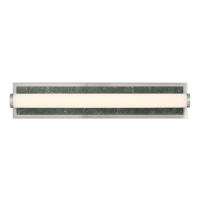 Stratum Integrated LED 24in Vanity in Brushed Nickel with Persian Green Marble - - Golden Lighting