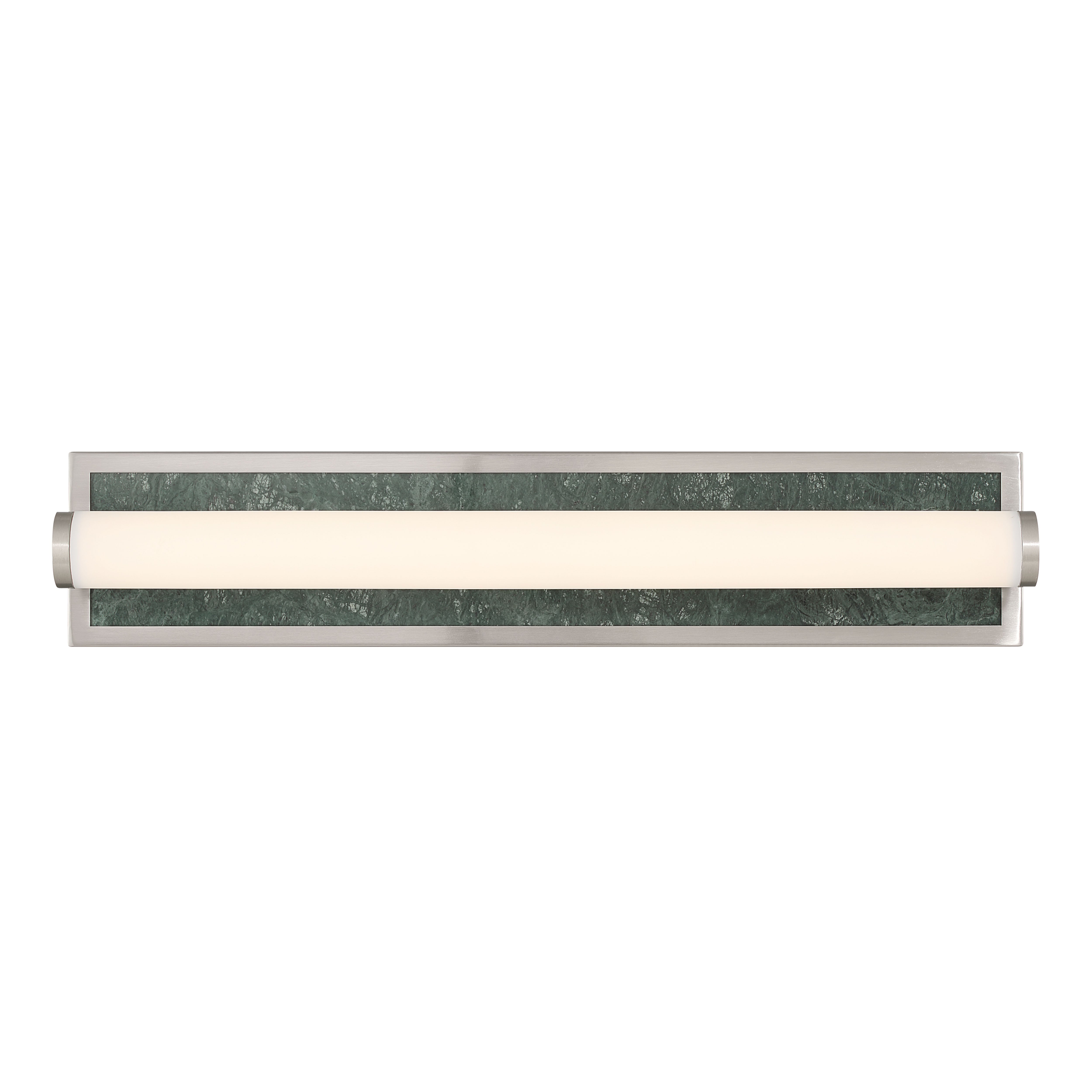 Stratum Integrated LED 24in Vanity in Brushed Nickel with Persian Green Marble
