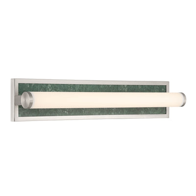 Stratum Integrated LED 24in Vanity in Brushed Nickel with Persian Green Marble - - Golden Lighting