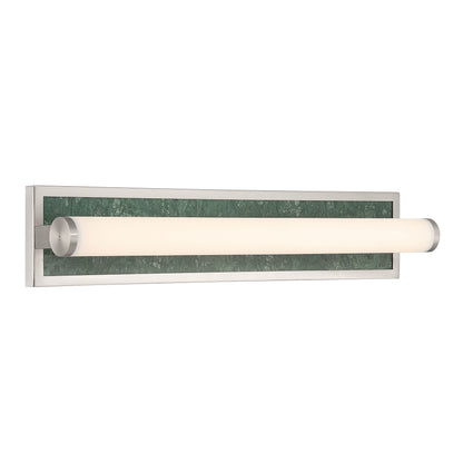 Stratum Integrated LED 24in Vanity in Brushed Nickel with Persian Green Marble - - Golden Lighting