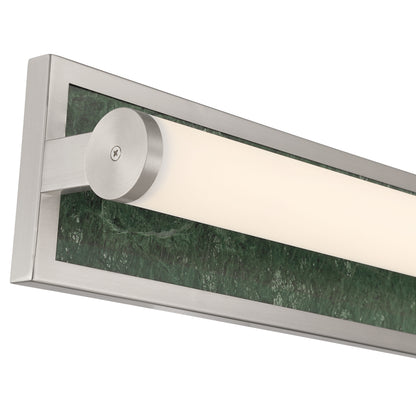 Stratum Integrated LED 24in Vanity in Brushed Nickel with Persian Green Marble - - Golden Lighting