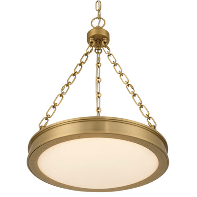 Golden Lighting Cameron Integrated LED 17in Pendant in Brushed Champagne Brass with Etched Glass - - Golden Lighting