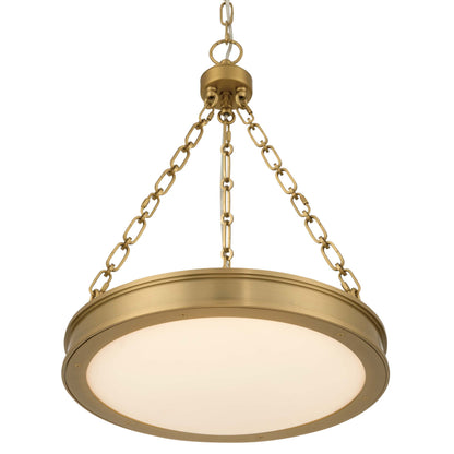 Golden Lighting Cameron Integrated LED 17in Pendant in Brushed Champagne Brass with Etched Glass - - Golden Lighting