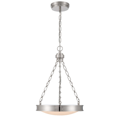 Golden Lighting Cameron Integrated LED 17in Pendant in Polished Nickel with Etched Glass - - Golden Lighting