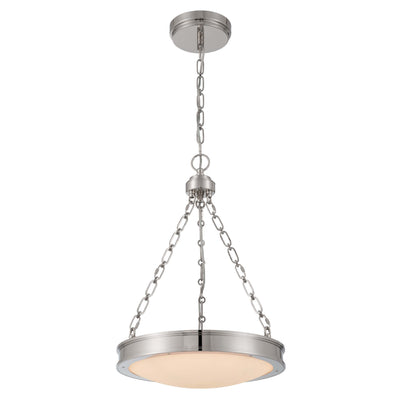 Golden Lighting Cameron Integrated LED 17in Pendant in Polished Nickel with Etched Glass - - Golden Lighting