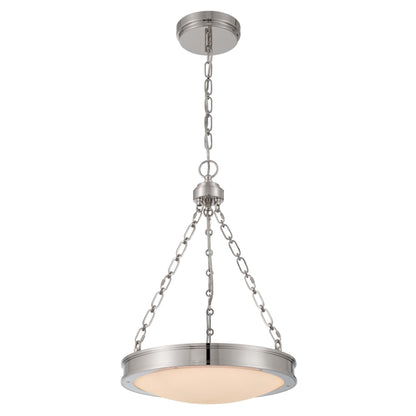Golden Lighting Cameron Integrated LED 17in Pendant in Polished Nickel with Etched Glass - - Golden Lighting