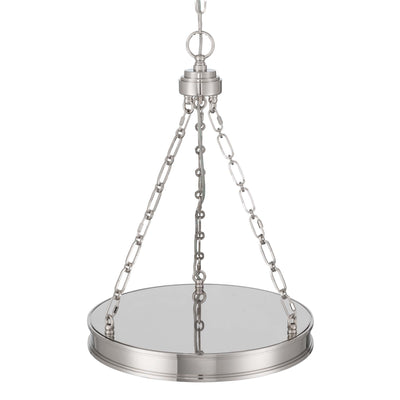 Golden Lighting Cameron Integrated LED 17in Pendant in Polished Nickel with Etched Glass - - Golden Lighting