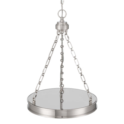 Golden Lighting Cameron Integrated LED 17in Pendant in Polished Nickel with Etched Glass - - Golden Lighting