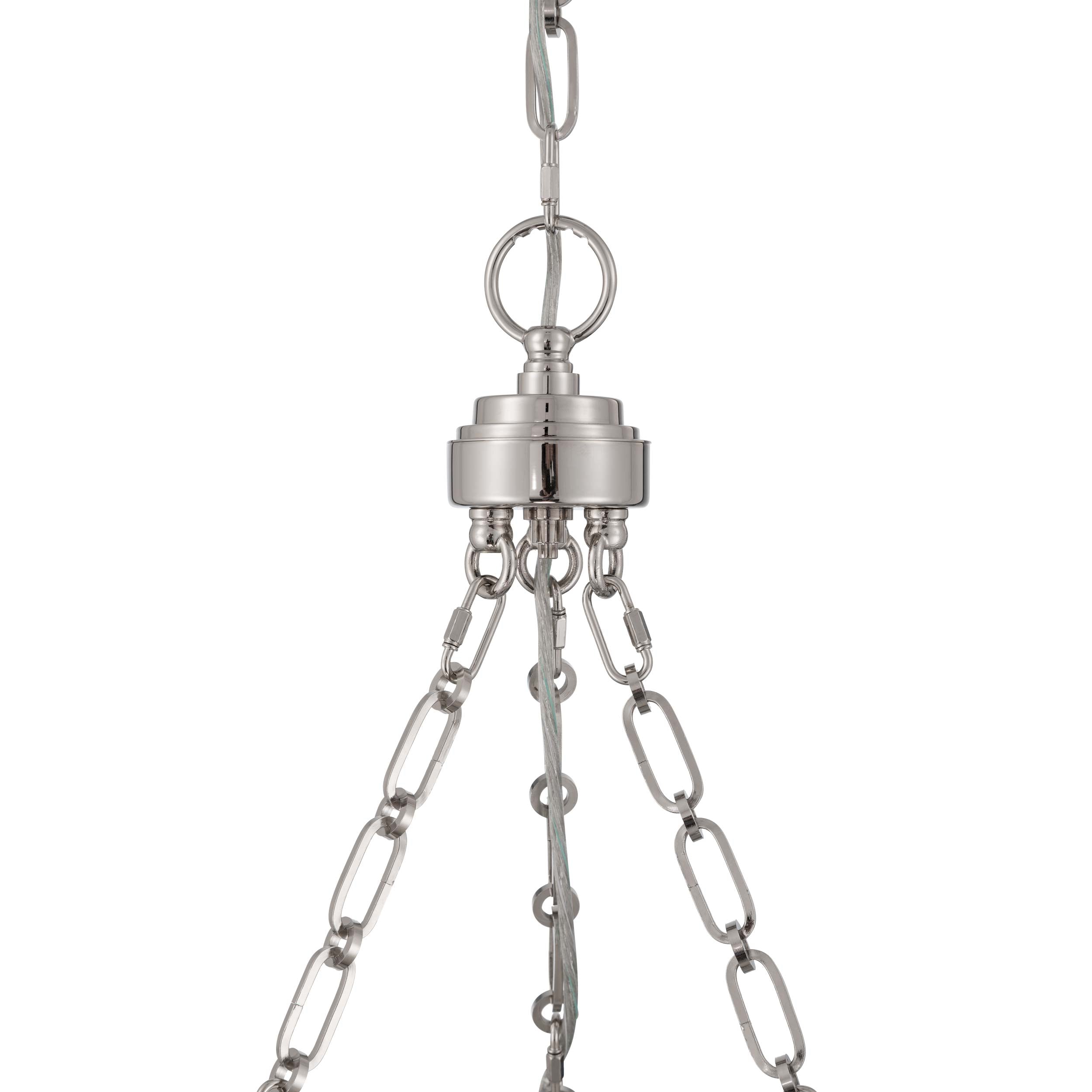 Golden Lighting Cameron Integrated LED 17in Pendant in Polished Nickel with Etched Glass - - Golden Lighting