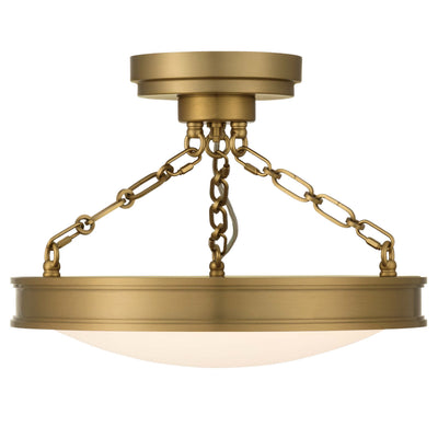Cameron LED 17in Semi-Flush Brushed Champagne Brass & Etched Glass, alternate view - Golden Lighting