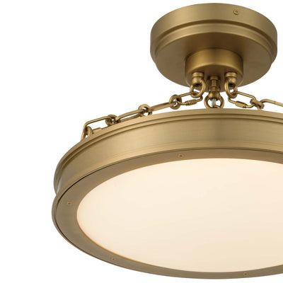 Cameron LED 17in Semi-Flush Brushed Champagne Brass & Etched Glass, alternate view - Golden Lighting