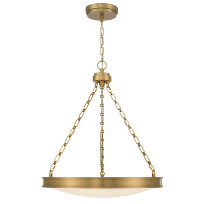 Golden Lighting Cameron Integrated LED 24in Pendant in Brushed Champagne Brass with Etched Glass - - Golden Lighting
