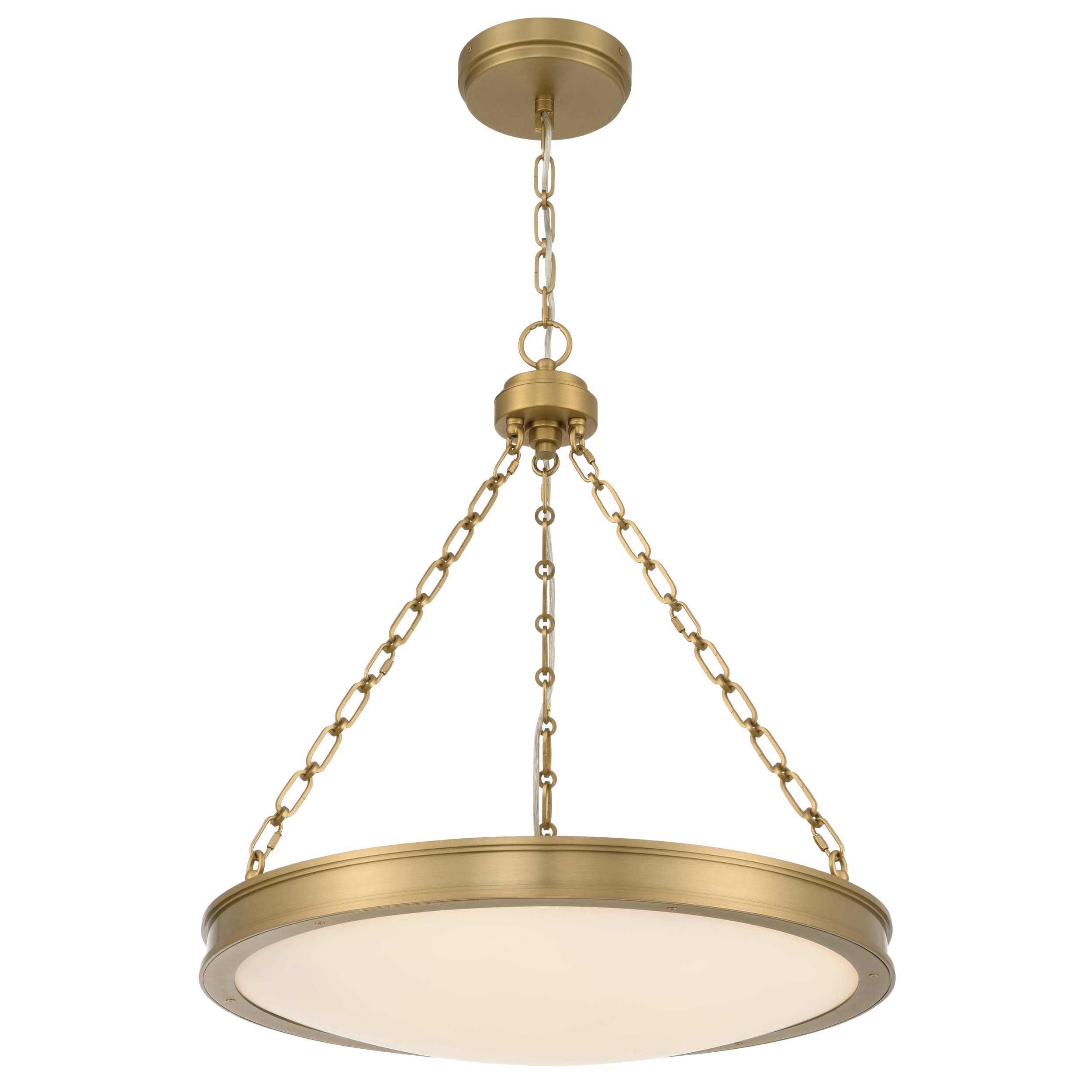 Golden Lighting Cameron Integrated LED 24in Pendant in Brushed Champagne Brass with Etched Glass