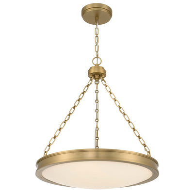 Golden Lighting Cameron Integrated LED 24in Pendant in Brushed Champagne Brass with Etched Glass - - Golden Lighting