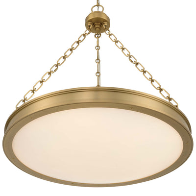 Golden Lighting Cameron Integrated LED 24in Pendant in Brushed Champagne Brass with Etched Glass - - Golden Lighting