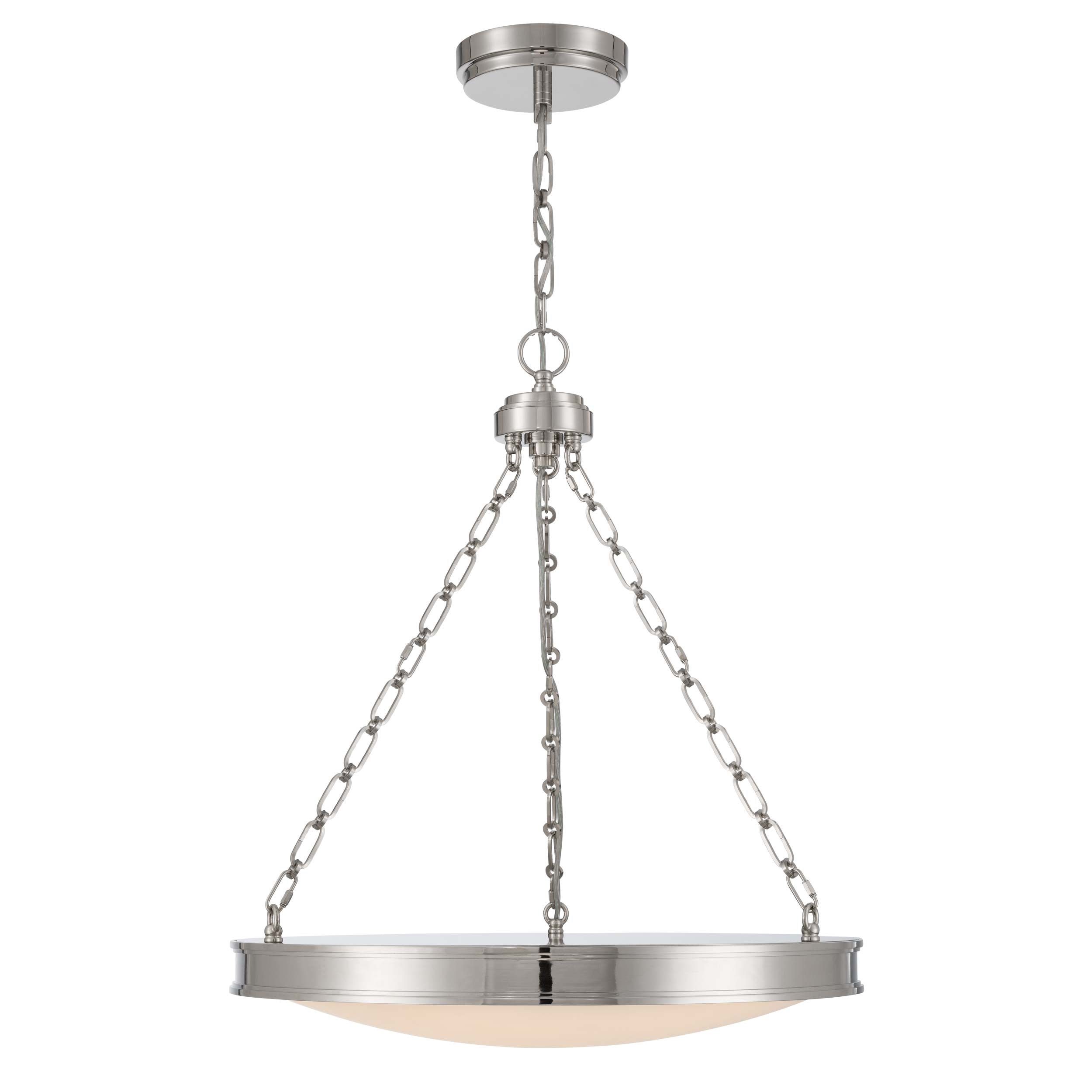 Golden Lighting Cameron Integrated LED 24in Pendant in Polished Nickel with Etched Glass
