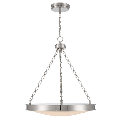 Golden Lighting Cameron Integrated LED 24in Pendant in Polished Nickel with Etched Glass - - Golden Lighting
