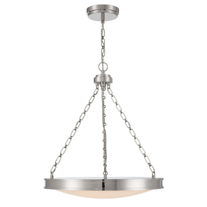 Golden Lighting Cameron Integrated LED 24in Pendant in Polished Nickel with Etched Glass - - Golden Lighting
