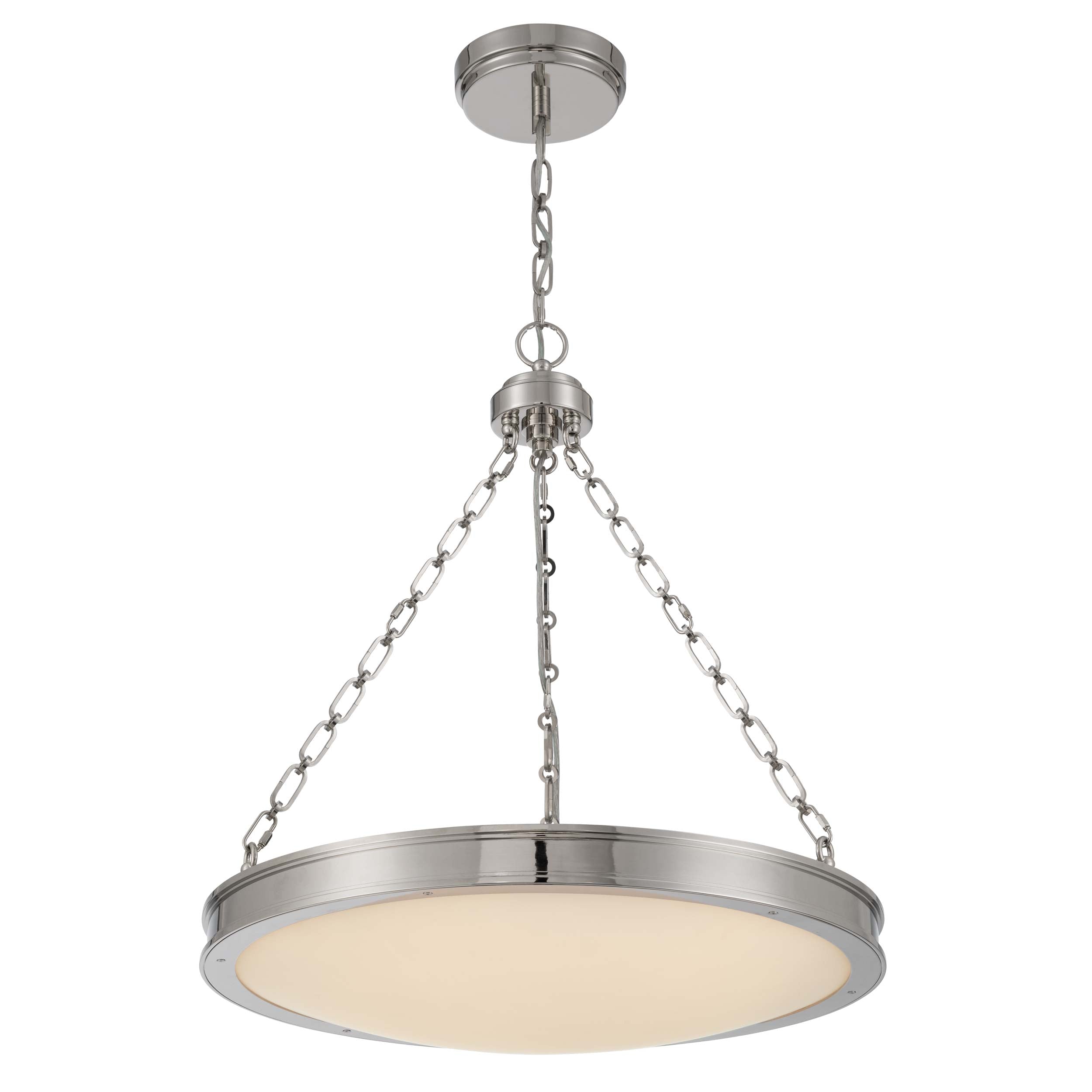 Golden Lighting Cameron Integrated LED 24in Pendant in Polished Nickel with Etched Glass