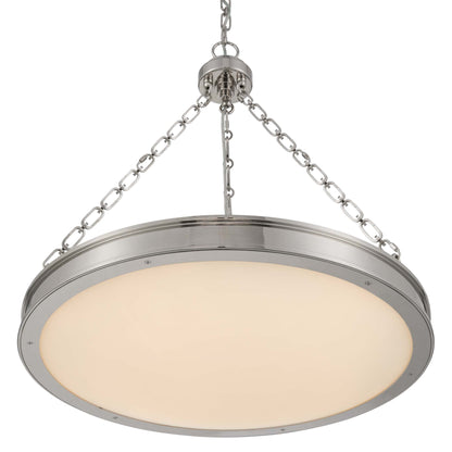 Golden Lighting Cameron Integrated LED 24in Pendant in Polished Nickel with Etched Glass - - Golden Lighting