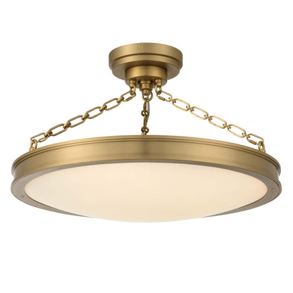 Cameron Integrated LED 24in Semi-Flush Mount in Brushed Champgne Brass with Etched Glass - - Golden Lighting