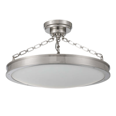 Cameron LED 24in Semi-Flush Mount Polished Nickel &h Etched Glass, alternate view - Golden Lighting
