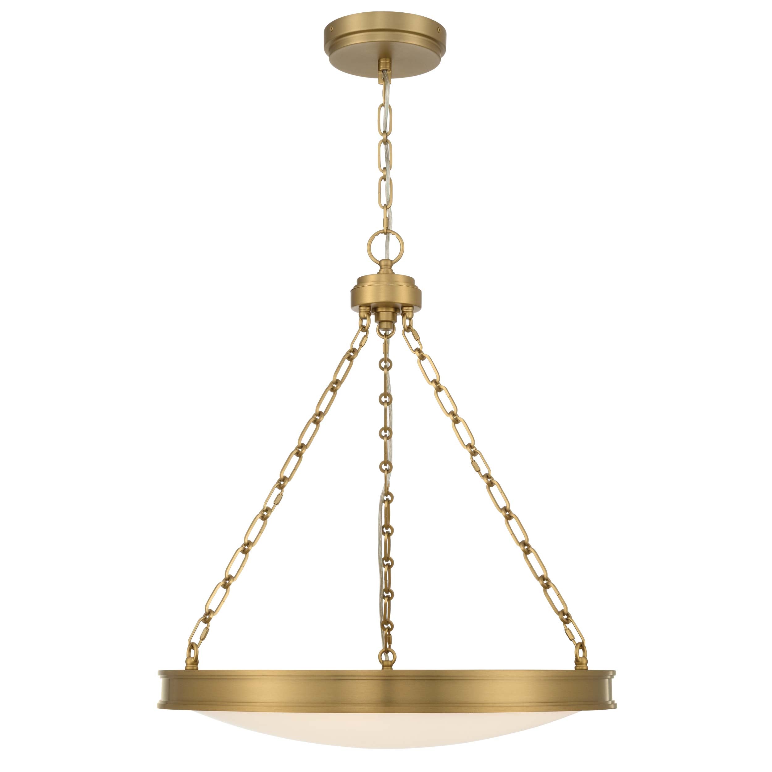Golden Lighting Cameron Integrated LED 24in Pendant in Brushed Champagne Brass with Etched Glass - Default Title - Golden Lighting