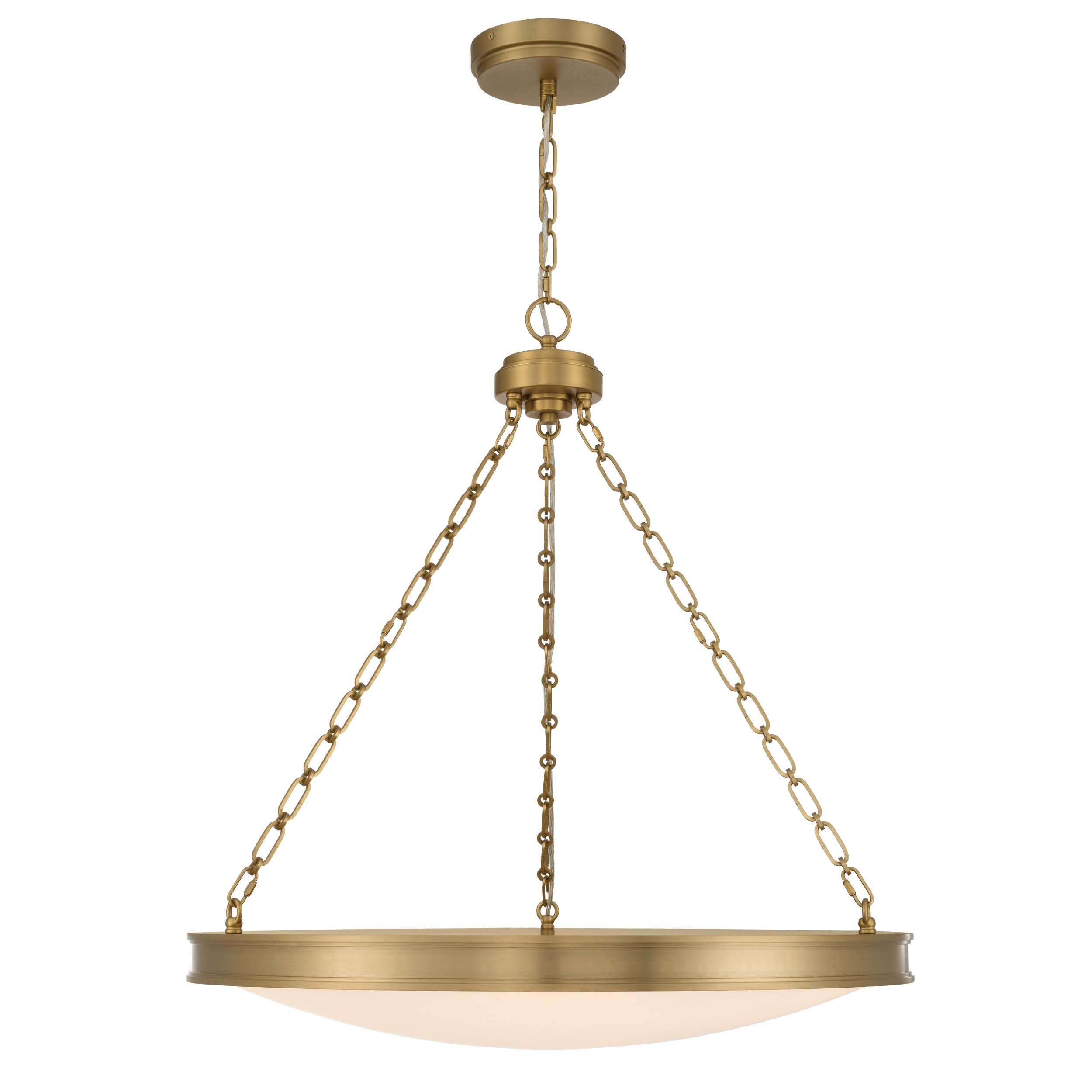 Golden Lighting Cameron Integrated LED 30in Pendant in Brushed Champagne Brass with Etched Glass
