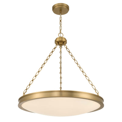 Golden Lighting Cameron Integrated LED 30in Pendant in Brushed Champagne Brass with Etched Glass - - Golden Lighting