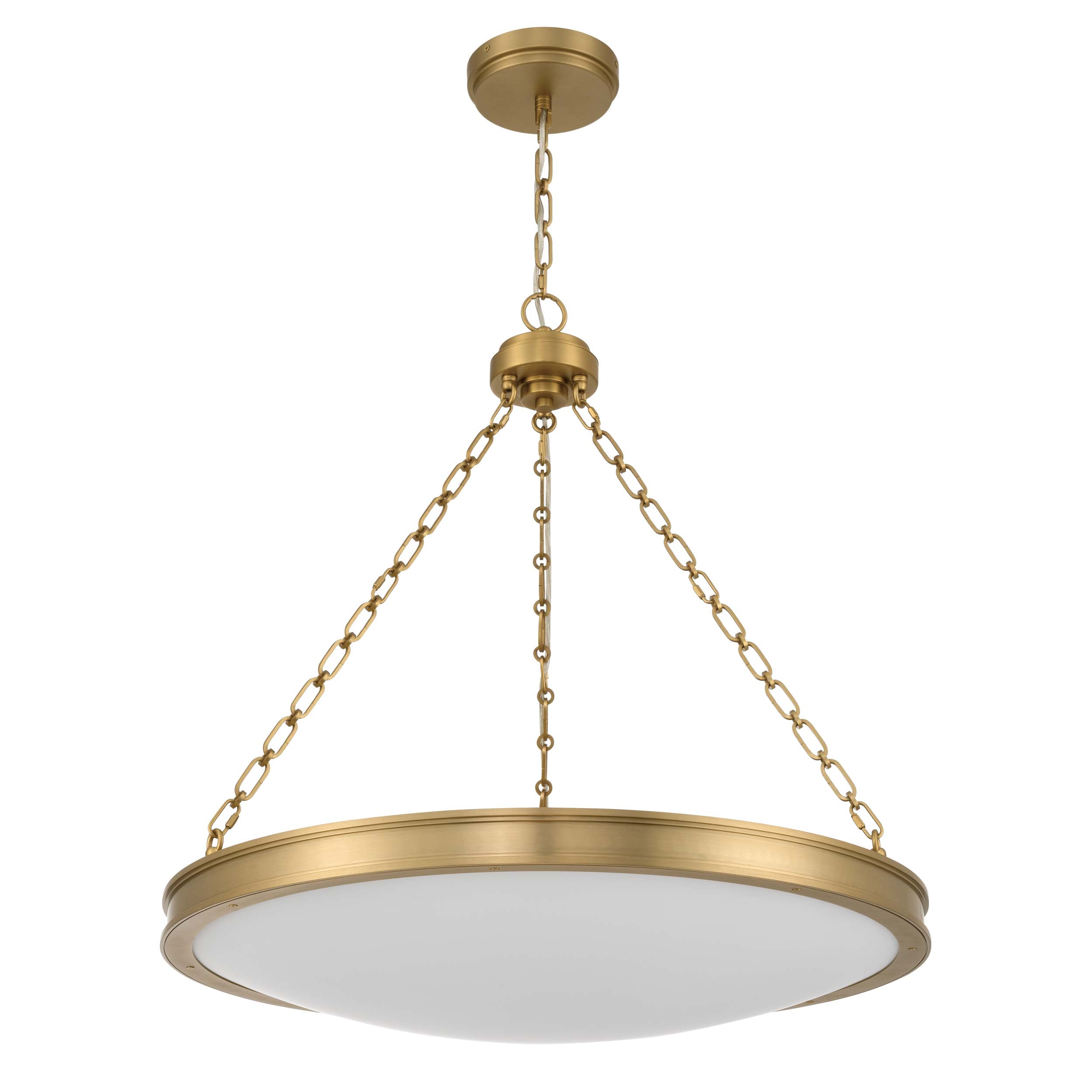 Golden Lighting Cameron Integrated LED 30in Pendant in Brushed Champagne Brass with Etched Glass