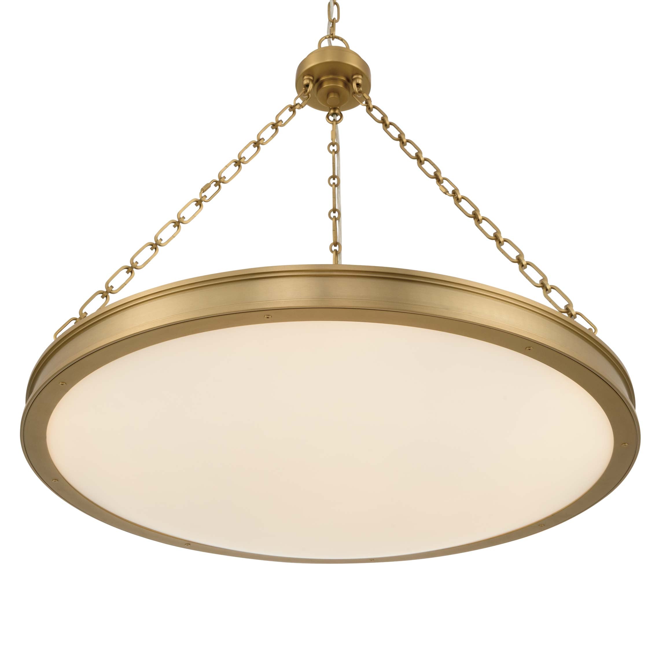Golden Lighting Cameron Integrated LED 30in Pendant in Brushed Champagne Brass with Etched Glass