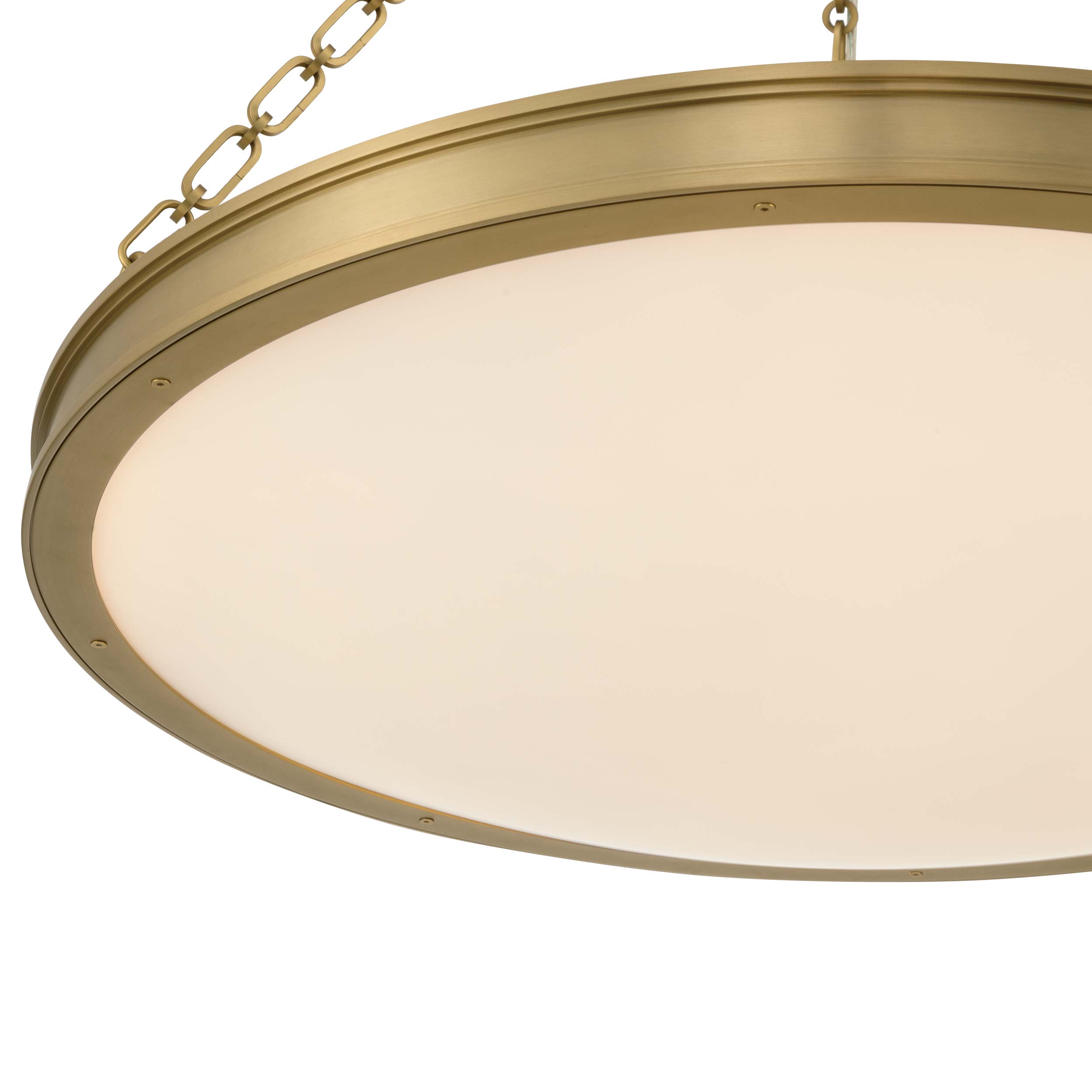 Golden Lighting Cameron Integrated LED 30in Pendant in Brushed Champagne Brass with Etched Glass - - Golden Lighting