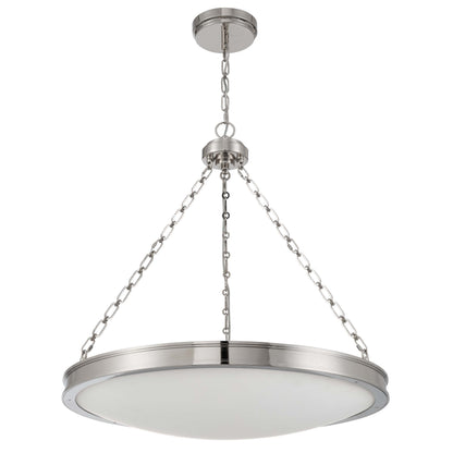 Golden Lighting Cameron Integrated LED 30in Pendant in Polished Nickel with Etched Glass - - Golden Lighting